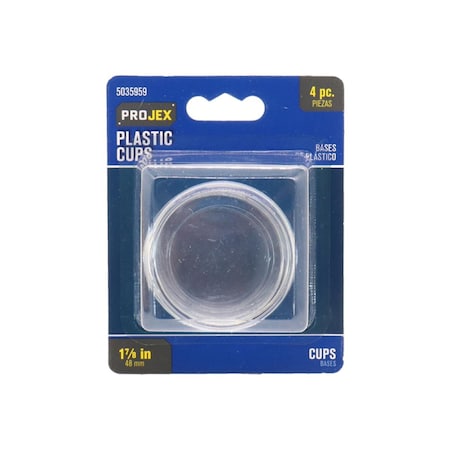 Kd Gabinetes 1.87 in. Plastic Round Caster Cup, Clear, 4PK KD3308704